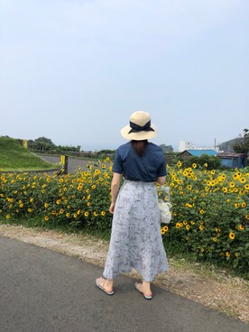 「w closet」｜「アイテム（帽子）」を使った、みたんさん（レディース・157cm）の夏コーディネート
