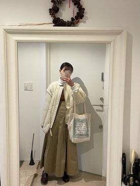 「w closet」｜「アイテム（その他アウター）」を使った、みたんさん（レディース・157cm）の冬コーディネート