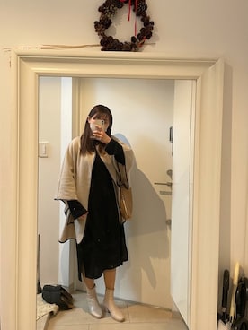 「w closet」｜「アイテム（その他アウター）」を使った、みたんさん（レディース・157cm）の冬コーディネート