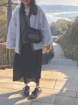 「w closet」｜「アイテム（ブルゾン）」を使った、みたんさん（レディース・156cm）の冬コーディネート