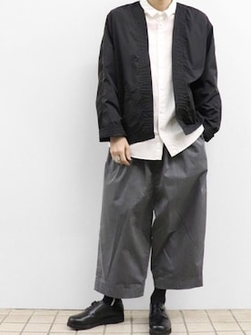 「no brand（ノーブランド）のアイテム（ナイロンジャケット）」を使った、O V E Rさん（メンズ・167cm）の冬コーディネート