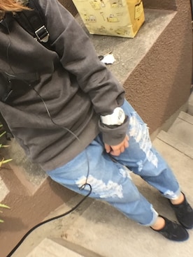 「CLOSE-UP（クローズアップ）のアイテム（パンツ）」を使った、ぽむさん（レディース・154cm）の春コーディネート