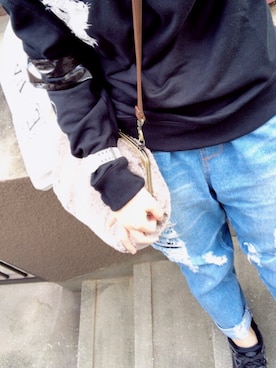 「CLOSE-UP（クローズアップ）のアイテム（パンツ）」を使った、ぽむさん（レディース・154cm）の秋コーディネート