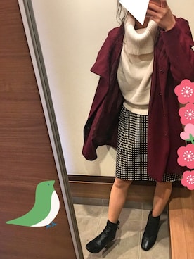 「アイテム（チェスターコート）」を使った、yuzucoさん（レディース・155cm）の冬コーディネート