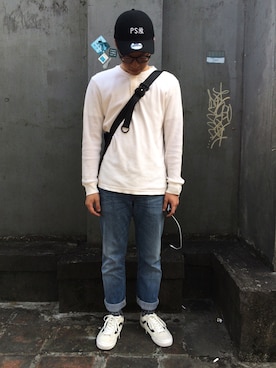 「PUBLIC SCHOOL（パブリックスクール）のアイテム（帽子）」を使った、initium_apparelさん（メンズ・168cm）の春コーディネート
