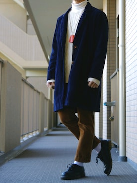 「w closet（ダブルクローゼット）のアイテム（ジャケット/アウター）」を使った、だるまさん（メンズ・160cm）の冬コーディネート