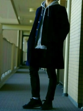 「w closet（ダブルクローゼット）のアイテム（ジャケット/アウター）」を使った、だるまさん（メンズ・160cm）の冬コーディネート