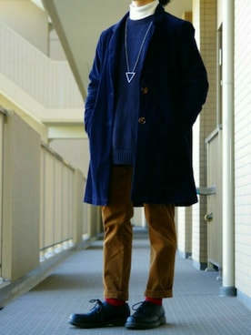 「w closet（ダブルクローゼット）のアイテム（ジャケット/アウター）」を使った、だるまさん（メンズ・160cm）の冬コーディネート