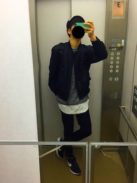 「iFace（アイフェイス）のアイテム（その他）」を使った、mashさん（メンズ・175cm）の冬コーディネート
