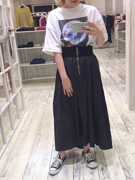 「analog lighting（アナログライティング）のアイテム」を使った、わたなべちひろさん（レディース・157cm）の夏コーディネート