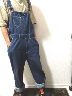 サロペット オーバーオールを使った ロールアップ のメンズ人気ファッションコーディネート 身長 151cm 160cm Wear