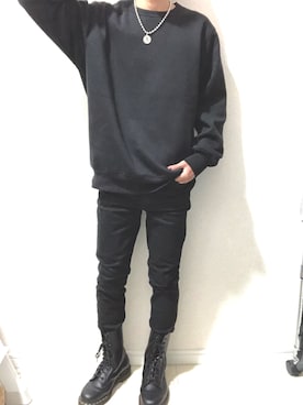 「ANOTHERYOUTH（アナザーユース）のアイテム（ネックレス、シルバー系）」を使った、やすさん（メンズ・160cm）の冬コーディネート