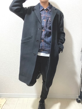 「Dr. Martens（ドクターマーチン）のアイテム（モカシン/デッキシューズ）」を使った、やすさん（メンズ・158cm）の冬コーディネート