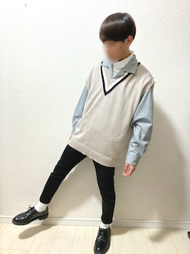 「Dr. Martens（ドクターマーチン）のアイテム（モカシン/デッキシューズ）」を使った、やすさん（メンズ・158cm）の春コーディネート