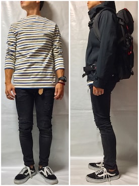 「アイテム（ニットキャップ/ビーニー、ブラウン系）」を使った、KADOさん（メンズ・163cm）の秋コーディネート