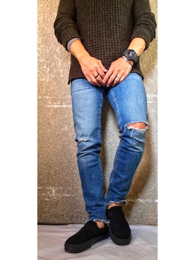 「ZARA MAN」｜「アイテム（スリッポン）」を使った、KADOさん（メンズ・163cm）の秋コーディネート