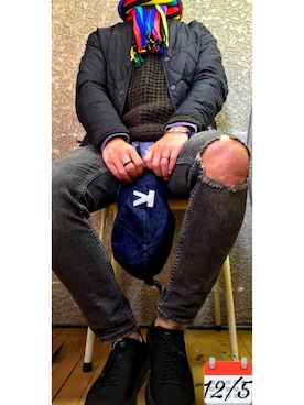 「ZARA MAN」｜「アイテム（ナイロンジャケット）」を使った、KADOさん（メンズ・163cm）の冬コーディネート