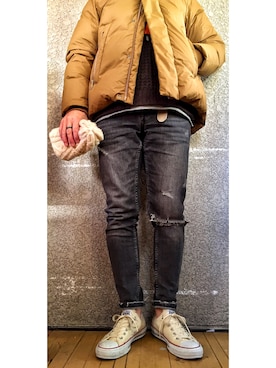 「ZARA MAN」｜「アイテム（ダウンジャケット/コート）」を使った、KADOさん（メンズ・163cm）の冬コーディネート