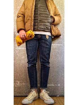 「UNIQLOU」｜「アイテム（帽子）」を使った、KADOさん（メンズ・163cm）の冬コーディネート