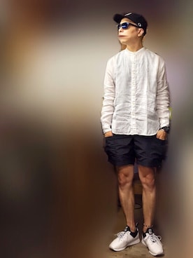 「MOCEAN（モーシャン）のアイテム」を使った、KADOさん（メンズ・163cm）の夏コーディネート