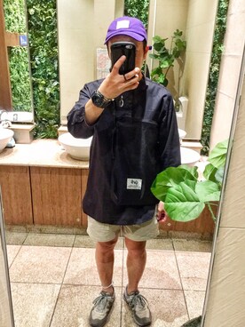 「oblekt（オブレクト）のアイテム（帽子）」を使った、KADOさん（メンズ・161cm）の秋コーディネート