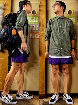 「アイテム（ニットキャップ/ビーニー、ブラウン系）」を使った、KADOさん（メンズ・159cm）の秋コーディネート