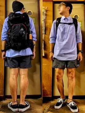 「アイテム（ニットキャップ/ビーニー、ブラウン系）」を使った、KADOさん（メンズ・159cm）の秋コーディネート
