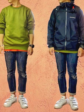 「Nudie Jeans（ヌーディージーンズ）のアイテム（デニムパンツ）」を使った、KADOさん（メンズ・159cm）の春コーディネート