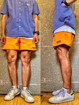 オレンジ系のアイテムを使った「バギーズショーツ」の人気ファッション 