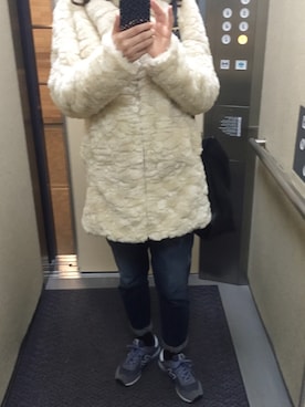 「stradivarius（ストラディバリウス）のアイテム（その他アウター）」を使った、cocoa1010さん（レディース・162cm）の冬コーディネート