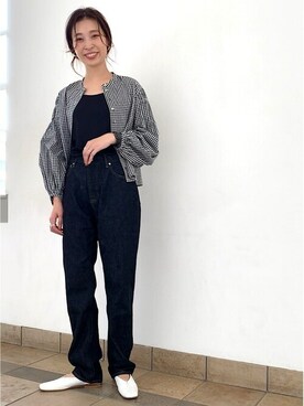 「アイテム（キャミソール）」を使った、上田さん（レディース・173cm）の秋コーディネート