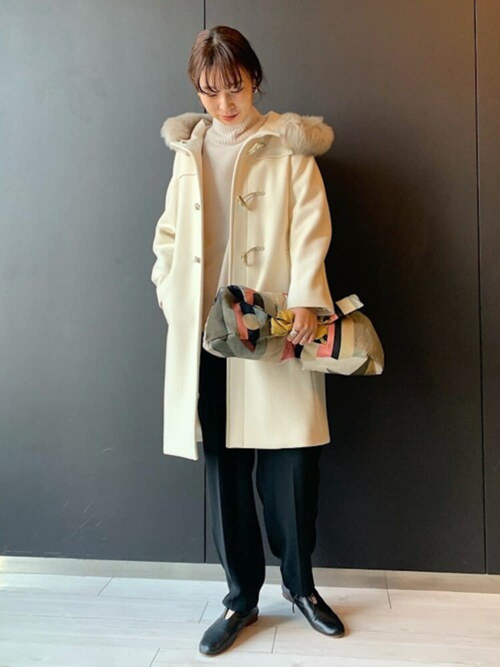 SHIPS シップス★カシミア混リアルファー付きダッフルコート SHIPS シップス☆カシミア混リアルファー付きダッフルコート