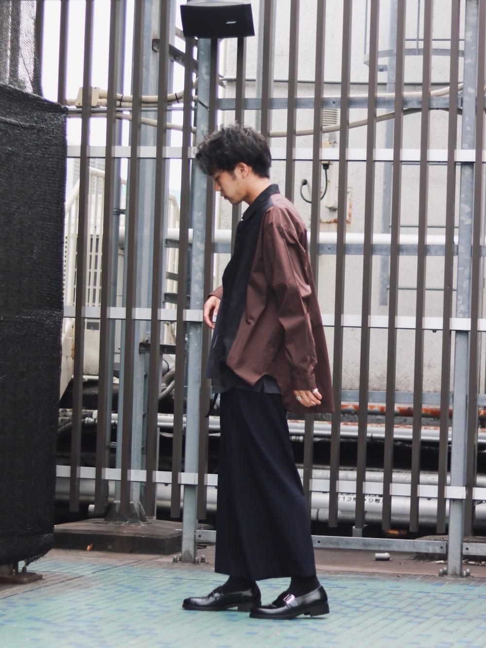 Lui's/ルイス 異素材切替バルーンシャツ 長袖　キリカエ Lui's（ルイス）の「異素材切替バルーンシャツ（シャツ/ブラウス