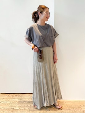 「アイテム（バングル/リストバンド）」を使った、ayuさん（レディース・150cm）の夏コーディネート