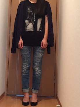 「ramones」｜黒毛ちゃんさん（レディース・155cm）の夏コーディネート