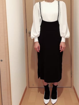 「H/standard（アッシュ・スタンダード）のアイテム」を使った、黒毛ちゃんさん（レディース・155cm）の秋コーディネート