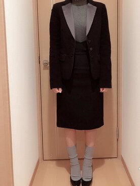 「MURUA（ムルーア）のアイテム（ピアス（両耳用））」を使った、黒毛ちゃんさん（レディース・155cm）の冬コーディネート