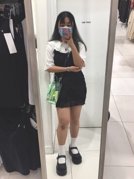 「MONKI（モンキ）のアイテム（Tシャツ/カットソー）」を使った、ameb2dさん（レディース・158cm）の夏コーディネート