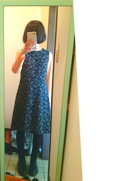 「レトロワンピース」｜「アイテム（その他）」を使った、鳥居さん（レディース・156cm）の冬コーディネート