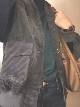 「POU DOU DOU（プードゥドゥ）のアイテム（ブルゾン）」を使った、ダサいよっちゃん(日々の記録用)さん（レディース・162cm）の秋コーディネート