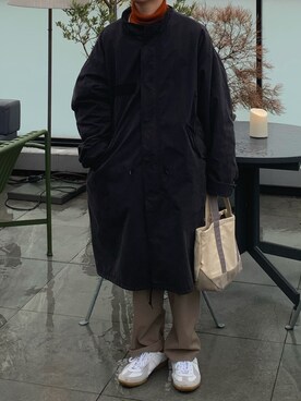 「ジャーマントレーナー」｜「アイテム（モッズコート）」を使った、Kotaさん（メンズ・166cm）の春コーディネート