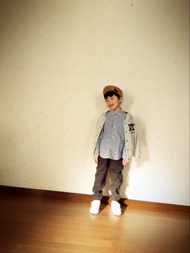 「アイテム（ラッピングキット、レッド系）」を使った、kenta2011さん（キッズ・110cm）の冬コーディネート