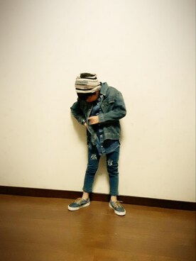 「アイテム（ラッピングキット、グリーン系）」を使った、kenta2011さん（キッズ・110cm）の秋コーディネート