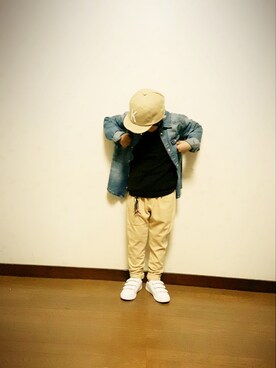 「アイテム（ラッピングキット、グリーン系）」を使った、kenta2011さん（キッズ・110cm）の秋コーディネート