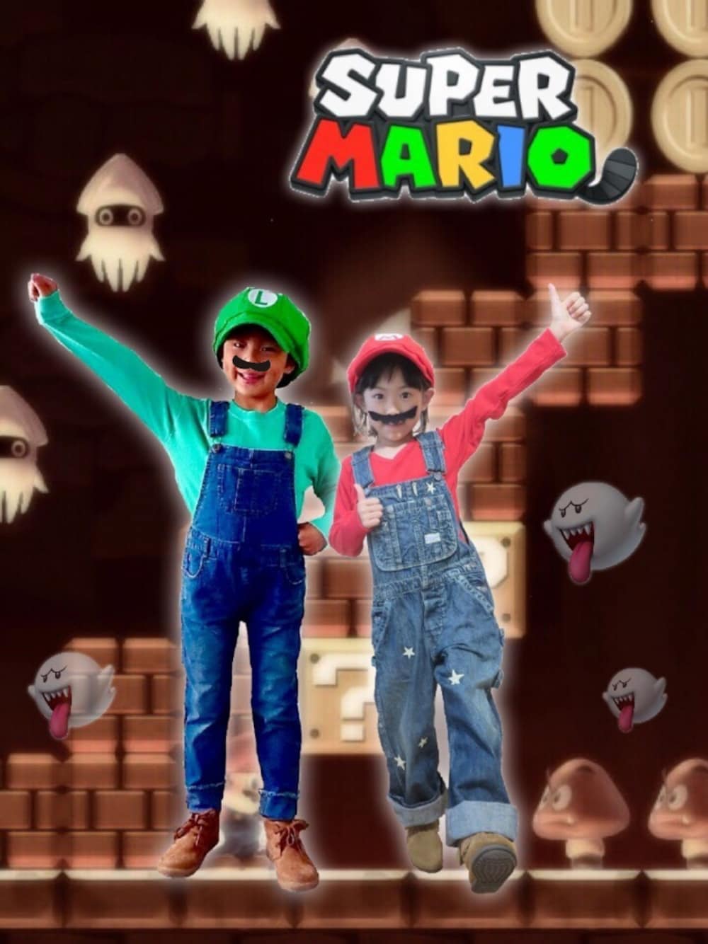 その他のラッピングキット、レッド系のラッピングキット、グリーン系のラッピングキットを着用したキッズの秋コーディネートの1枚目の写真