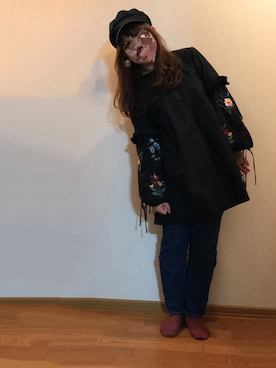 「UNITED ARROWS（ユナイテッドアローズ）のアイテム（キャスケット）」を使った、めい♪♭♯さん（レディース・160cm）の冬コーディネート