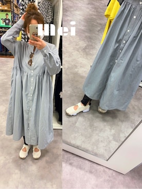 「coca（coca）（コカ）のアイテム（シャツワンピース）」を使った、めい♪♭♯さん（レディース・160cm）の春コーディネート