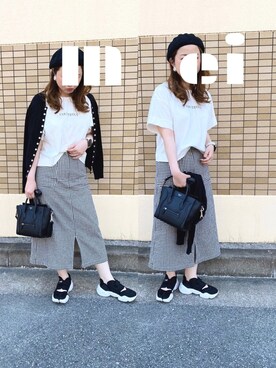 「CELINE」｜「アイテム（ハンチング/ベレー帽）」を使った、めい♪♭♯さん（レディース・160cm）の春コーディネート
