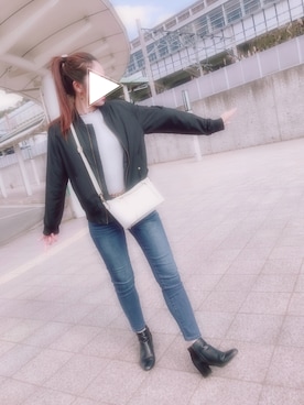 「ポニーテール」｜「アイテム（ブルゾン）」を使った、chan-leeさん（レディース・164cm）の秋コーディネート