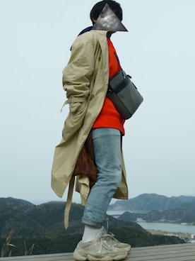 「韓国」｜「アイテム（トレンチコート）」を使った、Sugarさん（メンズ・162cm）の春コーディネート
